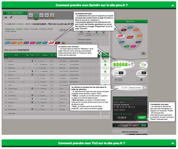 Guide du quinté sur PMU.fr