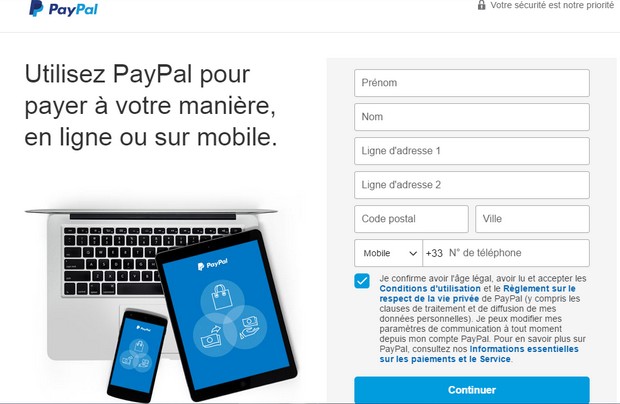 Ouvrez un compte Paypal pour PMU