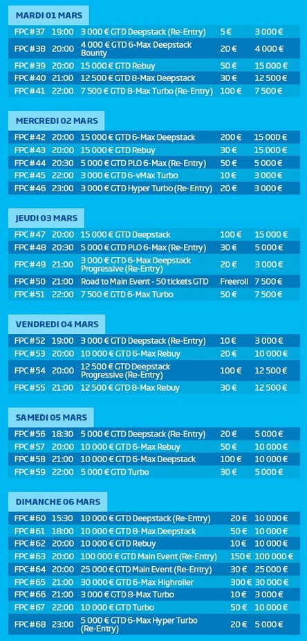 Tournois des FPC de PMU 2016