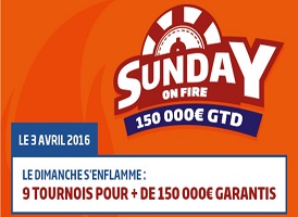 Promo "Sunday on Fire" du 28 mars au 3 avril