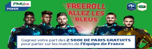 Participez aux Freeroll Allez les Bleus sur PMU Poker