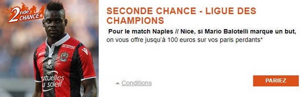 100€ offerts par PMU pour Naples-Nice en LDC le 16/08