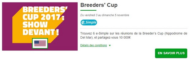 10.000€ mis en jeu par PMU.fr pour la Breeders' Cup 2017