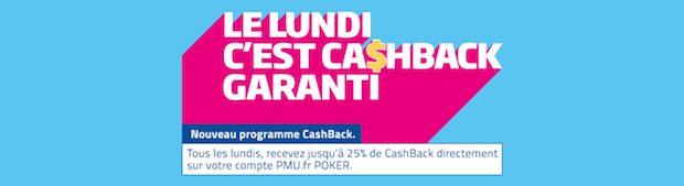 Jusqu'à 25% de vos points PMU Poker remboursés en cash