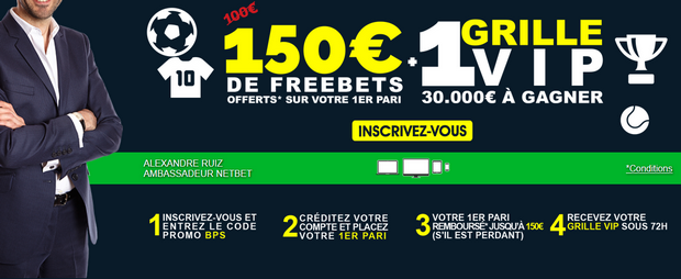 Gagnez une grille avec le code promo NetBet