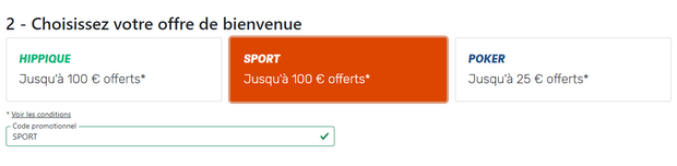 100€ offerts sur PMU Sport